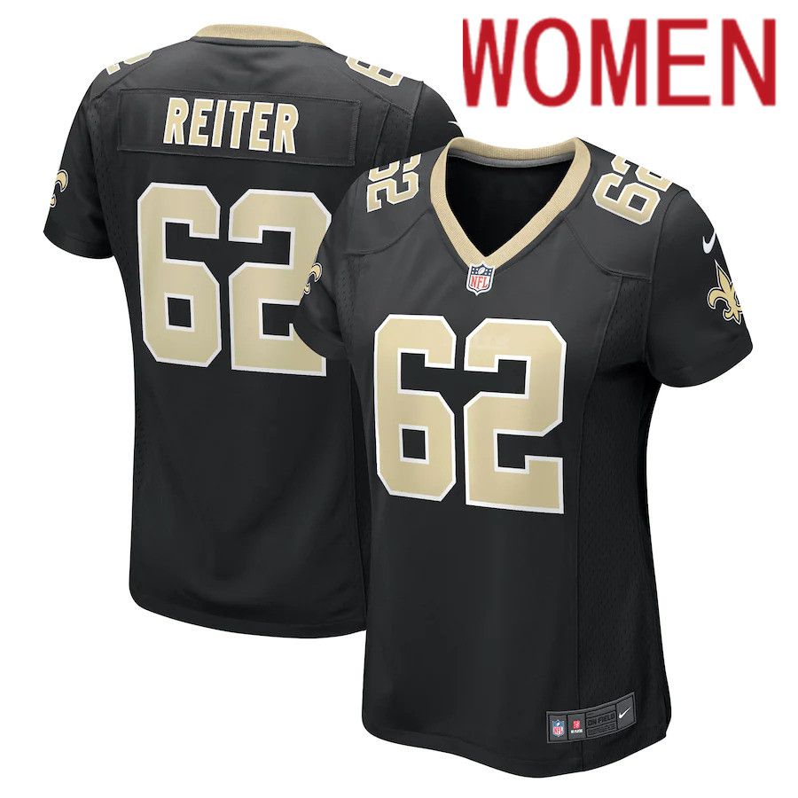 Women New Orleans Saints 62 Austin Reiter Nike Black Game NFL Jersey